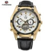 Leather Mechanical Tourbillon Watch — Black | KIMLUD