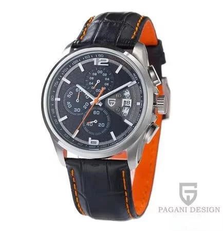 Elegant Leather Quartz Wristwatch — Black | KIMLUD