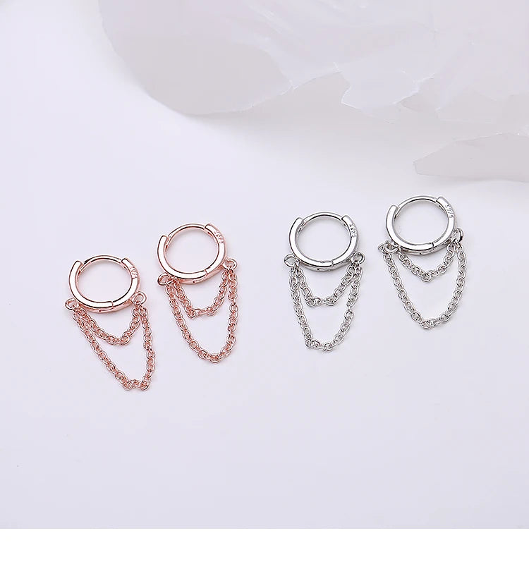 REETI 925 Sterling Silver Earrings for Women Fashion Jewelry Chain Tassel Earring