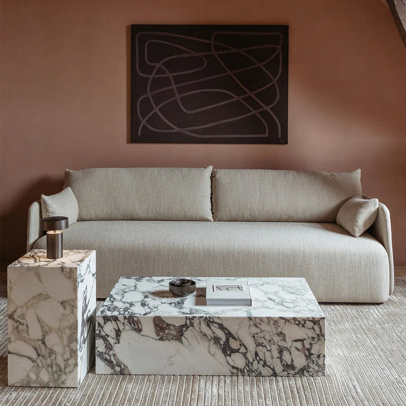 Stonekocc Luxury 100% Italy Calacatta Violet Marble Plinth Coffee Table Rectangle Base 40x40 30x30x50 100x60x30cm Home Furniture
