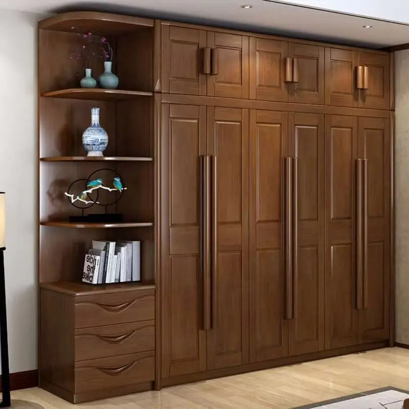 Solid Oak Wood Contemporary Storage Cabinet Freestanding — White | KIMLUD
