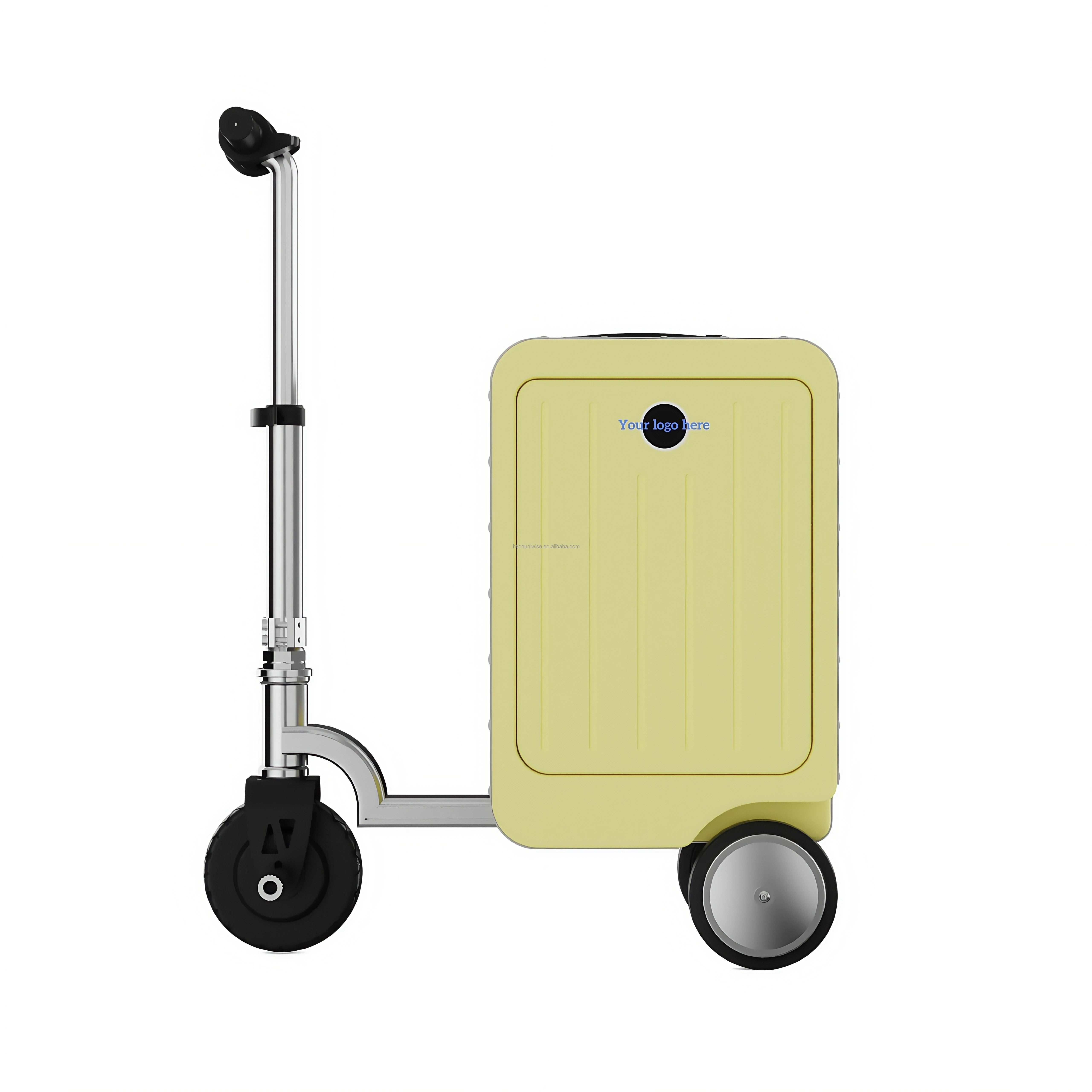 Aluminum Carry-On Luggage Motorized Chassis USB Charging — Cream | KIMLUD