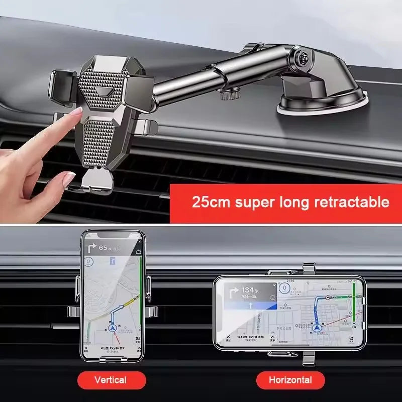 Car Phone Holder – Automatic Clip – Stainless Steel | KIMLUD