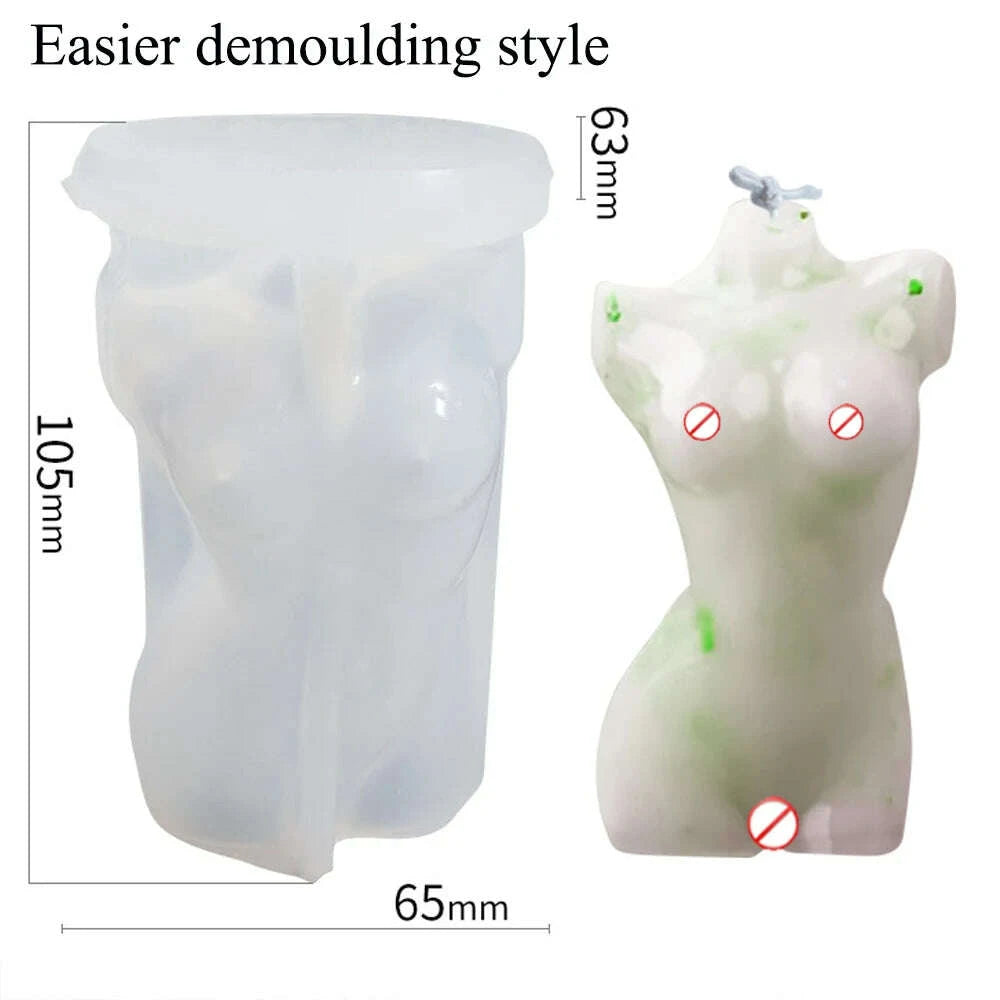 KIMLUD, 3D Body Silicone Candle Mold DIY Creative Men Women Human Plaster Epoxy Resin Aromath Soap Molds Art Craft Home Decoration, KIMLUD Womens Clothes