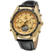 Leather Mechanical Tourbillon Watch — Black | KIMLUD