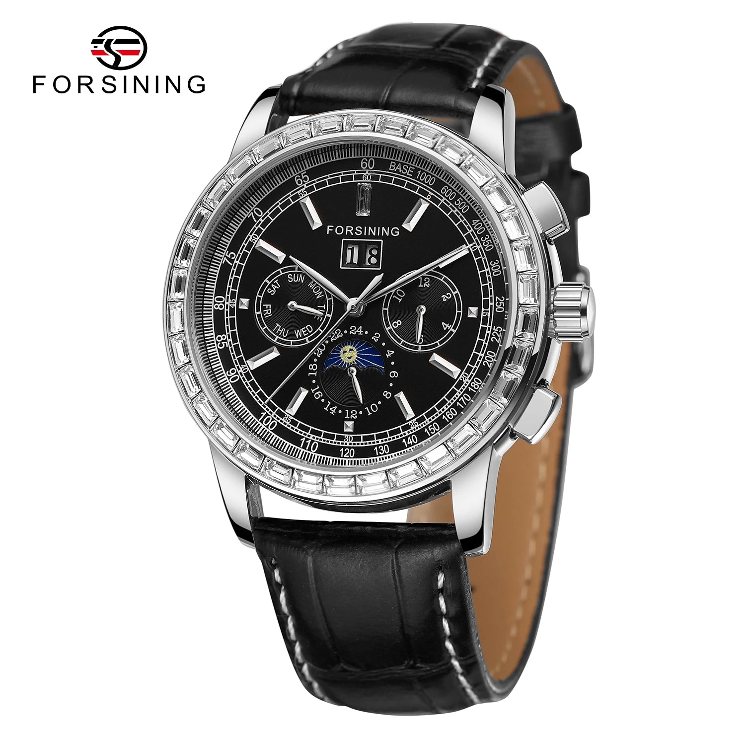 Rose Gold Stainless Steel Men's Wrist Watch Tourbillon Chronograph Leather Strap — Rose Gold | KIMLUD