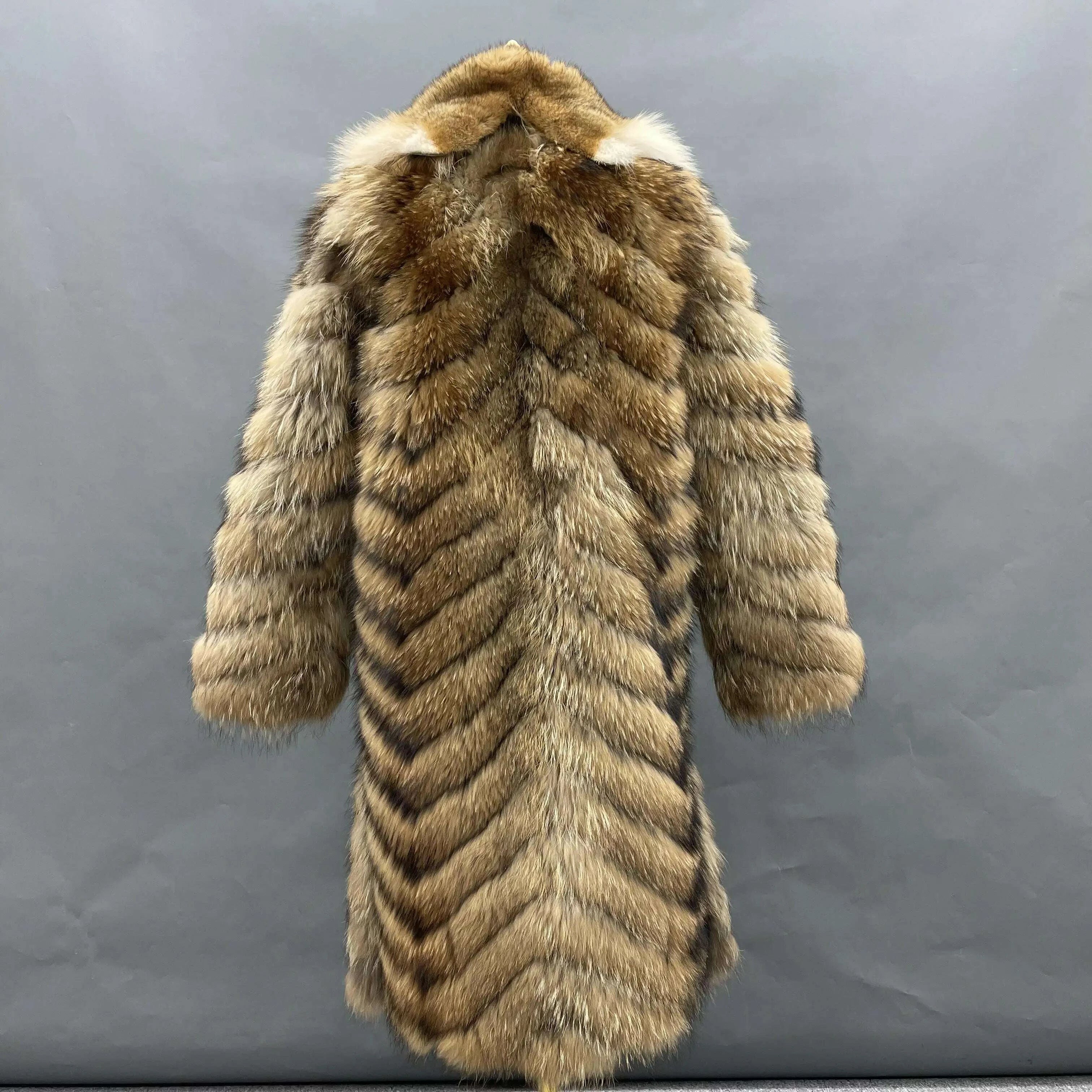 KIMLUD, Super Luxury Full Fur Long Style Lady Women Genuine Raccoon Fur Coat Women, KIMLUD Womens Clothes