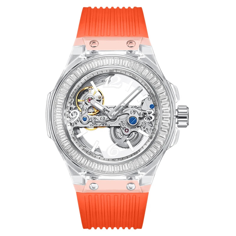 Silicone Band Diamond Inlaid Watch — Black | KIMLUD