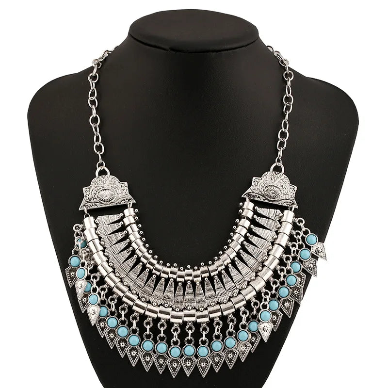 Choker Necklace – Multilayer Coin Collar – Rhinestone Tin Alloy | KIMLUD