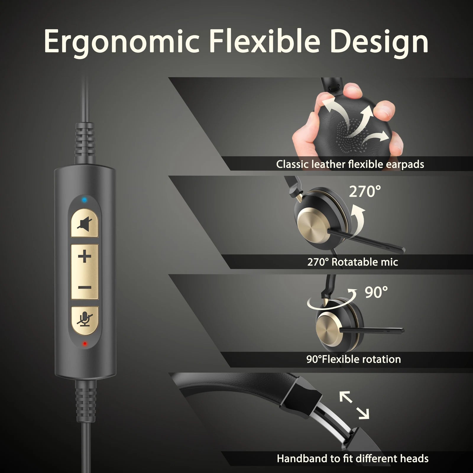 KIMLUD, Factory Sale MHP-886 ENC Noise Cancelling USB Wired On-ear Computer Gaming Headset Headphone With Microphone for Game, KIMLUD Womens Clothes