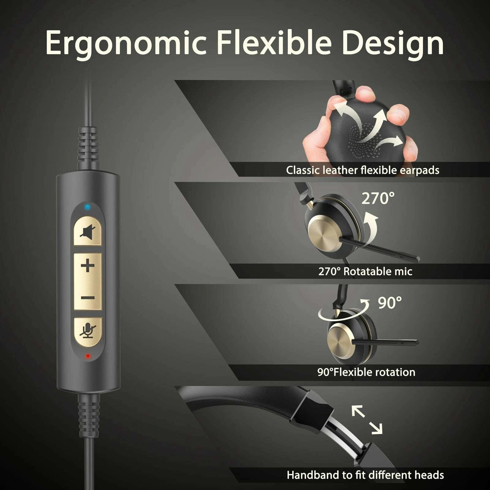 KIMLUD, Factory Sale MHP-886 ENC Noise Cancelling USB Wired On-ear Computer Gaming Headset Headphone With Microphone for Game, KIMLUD Womens Clothes