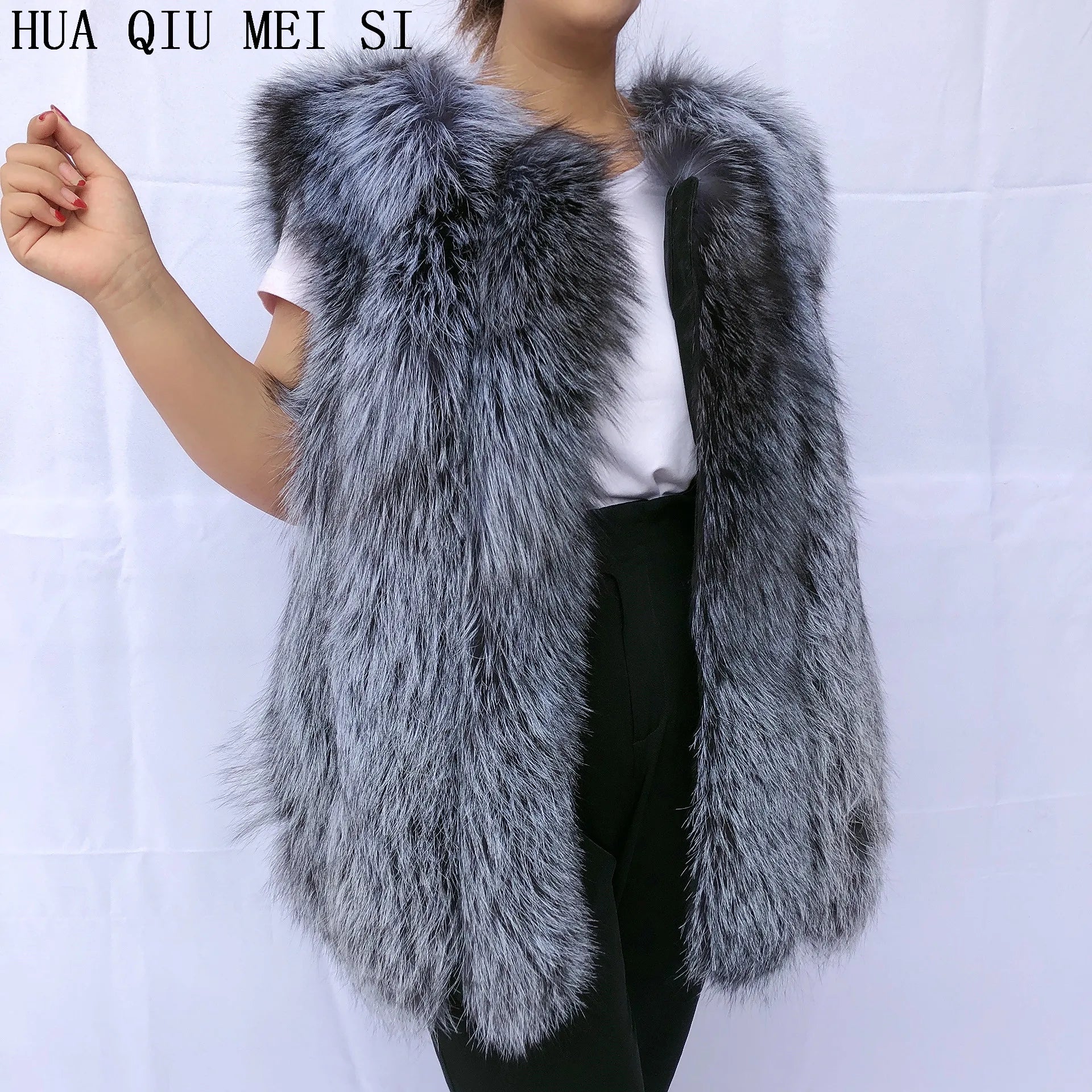 Women's clothing fur coat red fox coat vertical stripe silver fox red fox fur coat fox fur coat women's natural fur coat coat