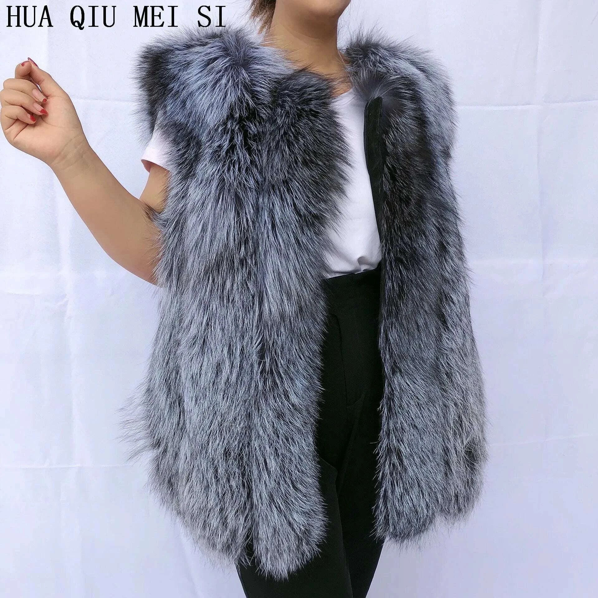 KIMLUD, Women's clothing fur coat red fox coat vertical stripe silver fox red fox fur coat fox fur coat women's natural fur coat coat, KIMLUD Womens Clothes