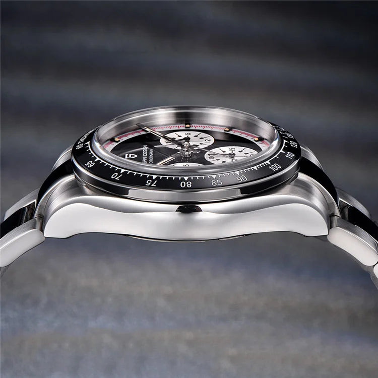 PAGANI DESIGN 1676 Classic Stainless Steel Men's Quartz Watch Ceramic Bezel Waterproof Clock Luxury Pagani Watch