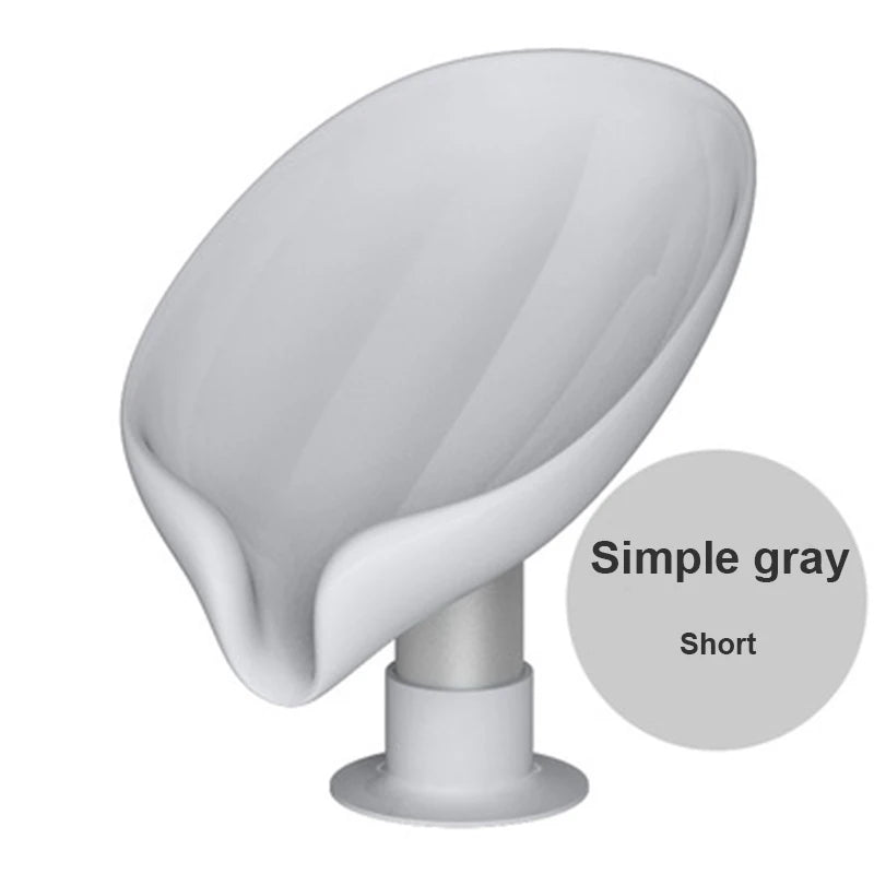 Leaf-Shaped Clear Plastic Soap Dish With Drain — Clear | KIMLUD