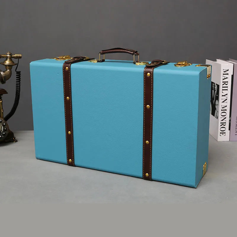 Luxurious Vintage Trunk Suitcases Leather — Brown | KIMLUD