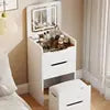 Modern Dressing Table With Mirror — White | KIMLUD