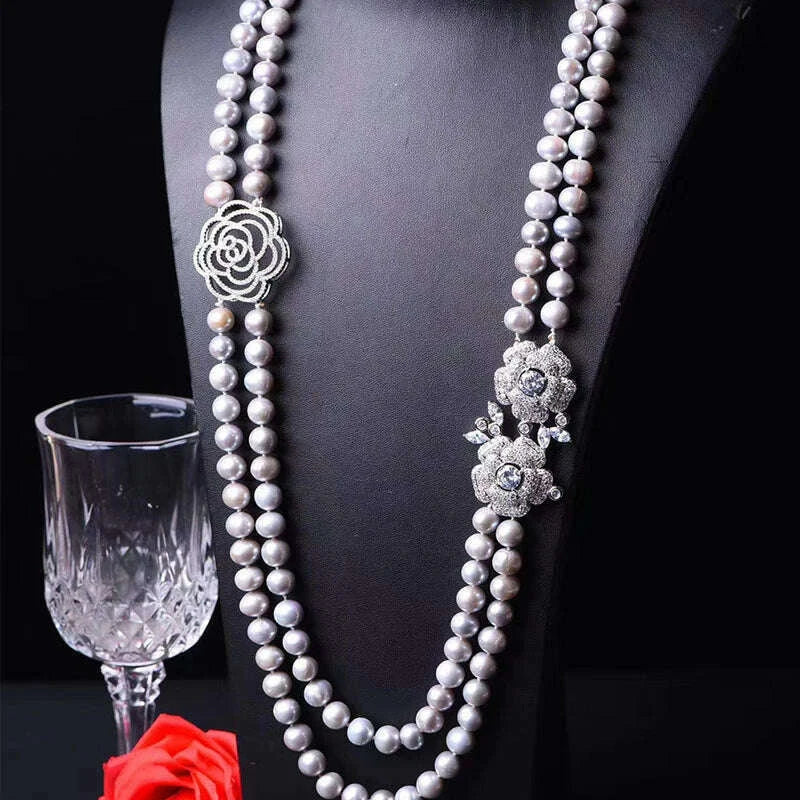2rows-freshwater-pearl-whitegray-round-8-9mm-necklace-24-26-fppj-wholesale-for-woman-gift-kimlud-kimlud-33912925