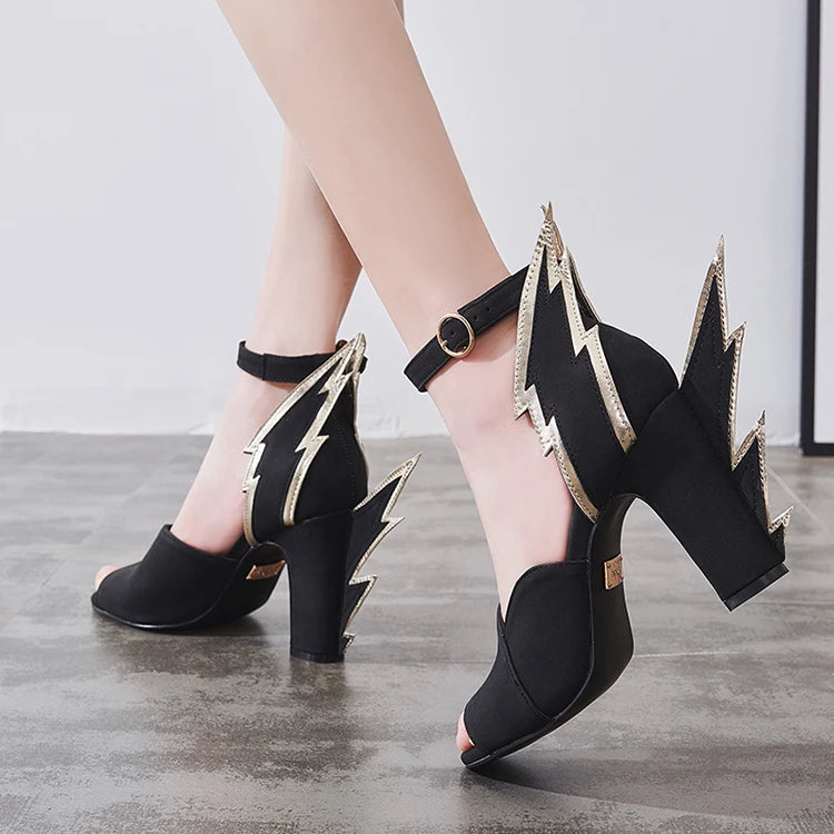 Patent Leather Gladiator Platform Wedge Sandals — Orange | KIMLUD