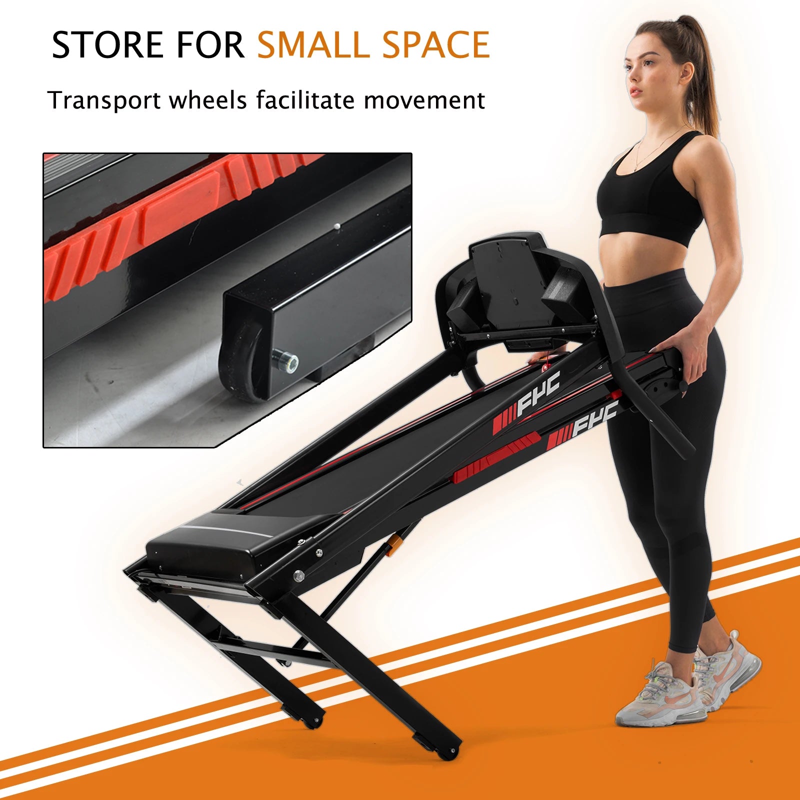 Steel-Frame Foldable Treadmill With 17-Inch Wide Deck 3.5HP — Black | KIMLUD