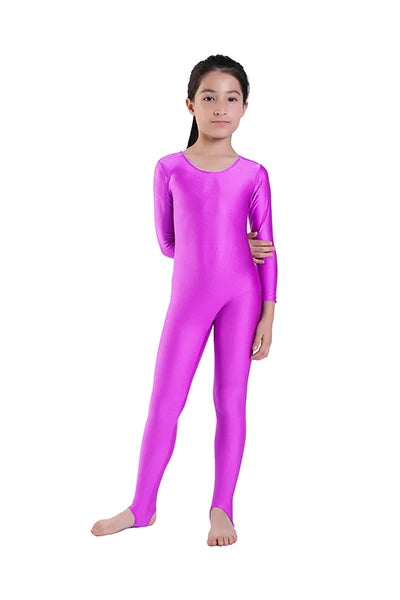 Unitard - Long Sleeve - Nylon Elastane - Children's | KIMLUD