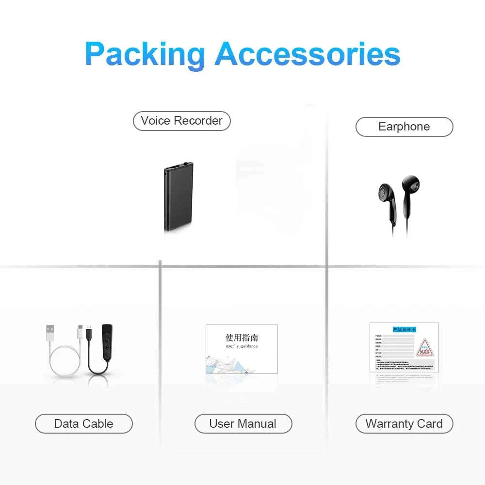 KIMLUD, Ultra-Thin Tiny Mini Voice Recorder 4-32GB Digtal Professional Sound Activated Dictaphone Noise Reduce Record 8GB MP3 Player, KIMLUD Womens Clothes