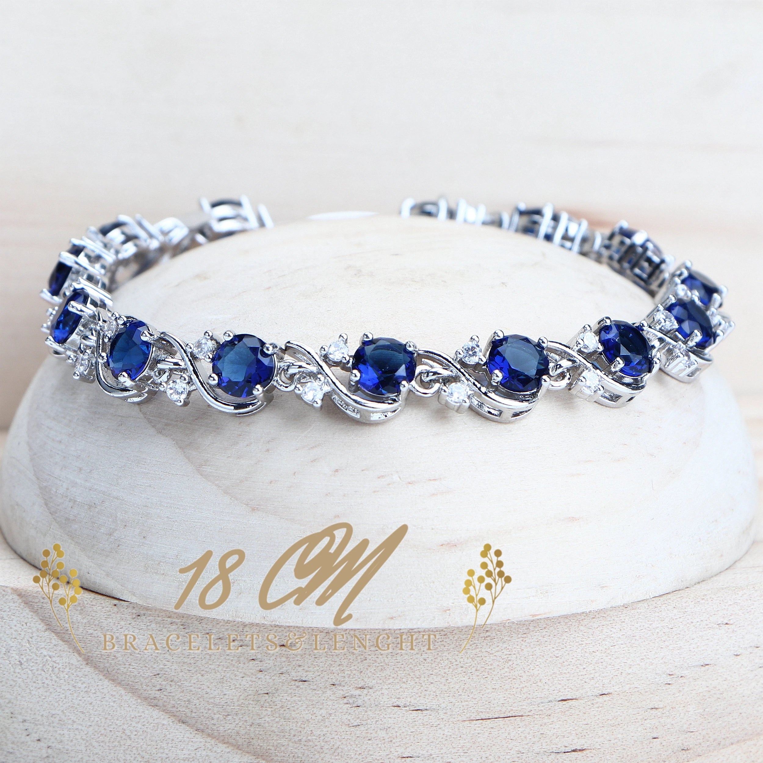 Sterling Silver Jewelry Set Blue Zirconia — Blue | KIMLUD