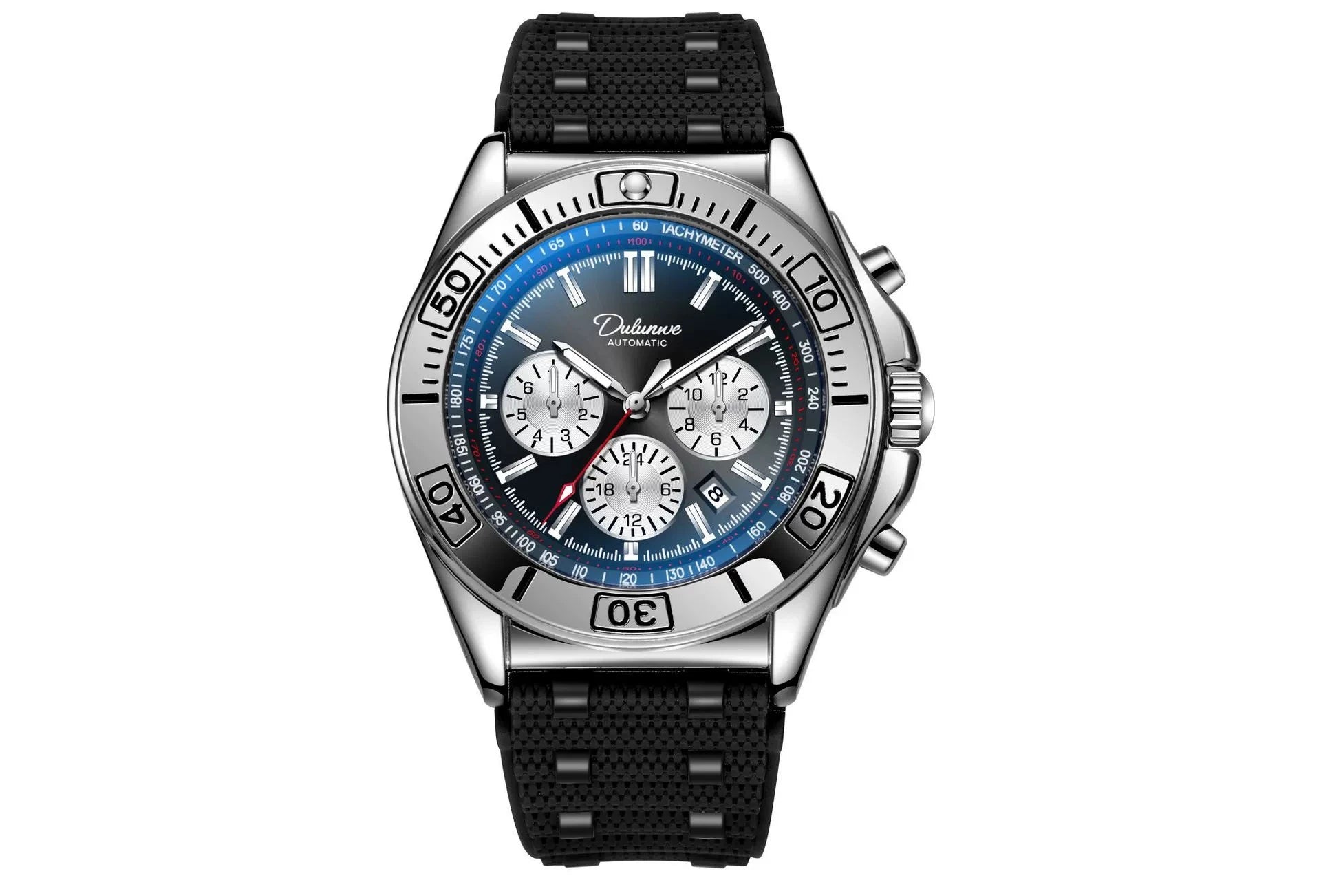 Sport Chronograph Watch With Subdials And Luminous Numerals — Green | KIMLUD
