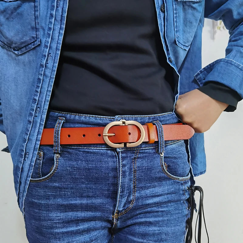 Genuine Premium Leather Solid Belt — Natural | KIMLUD