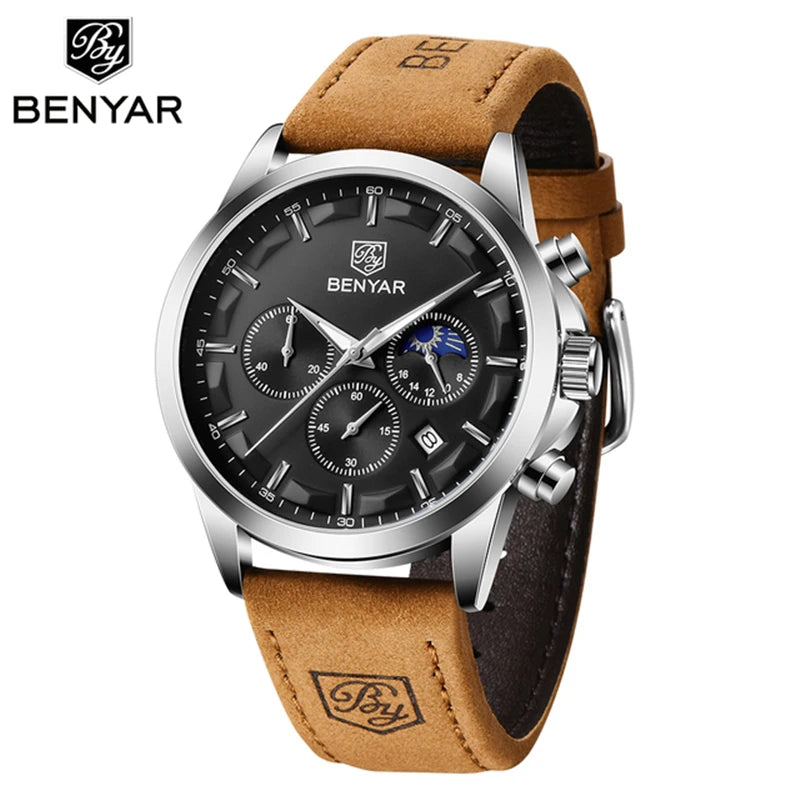 BENYAR 5160 2020 New Blue Men Watches Top Brand Luxury Waterproof Sport Men Clock Quartz Chronograph Men Watch