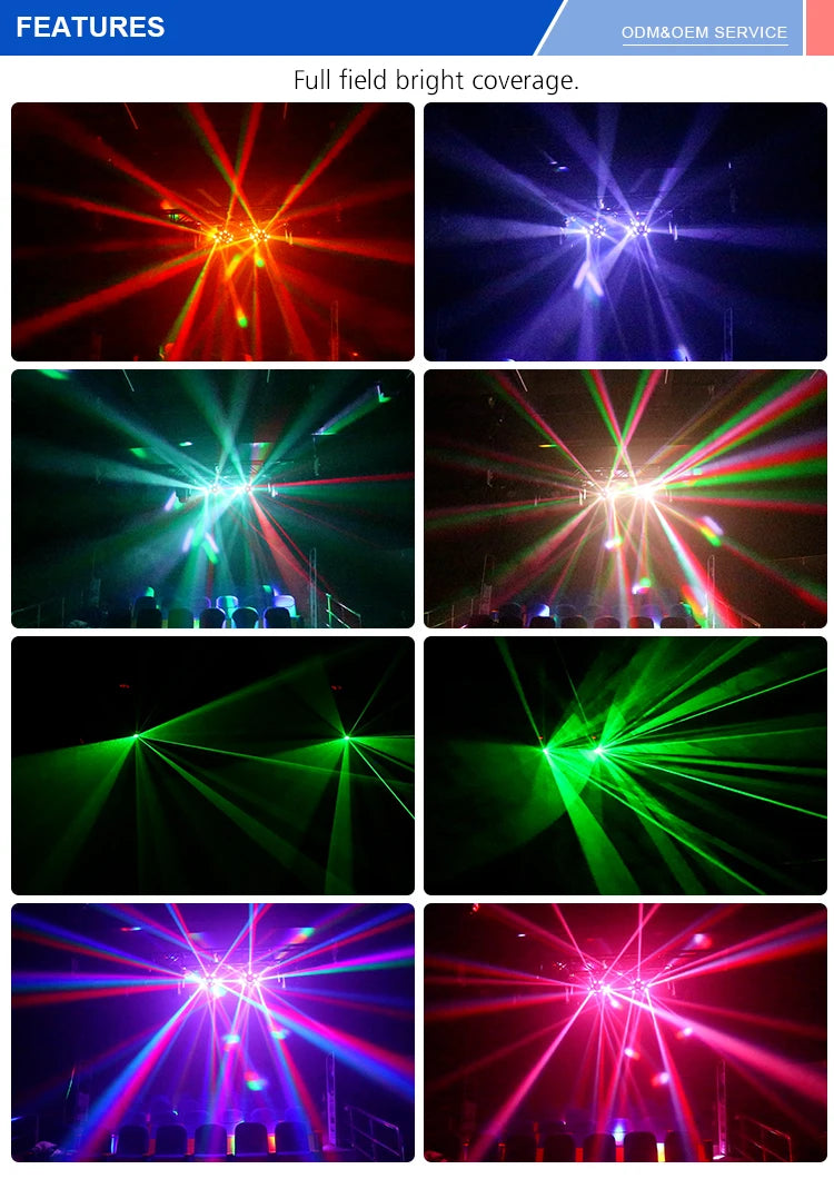 Aluminum Three-Head Beam Moving Head Light RGBW 200W — Black | KIMLUD