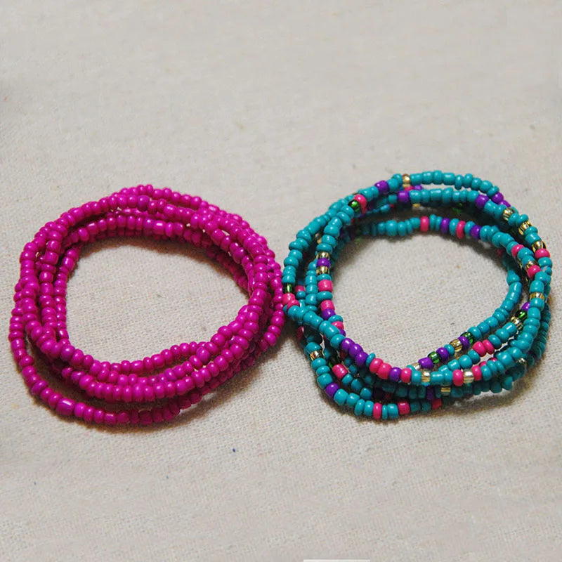Acrylic Waist Bead Set Two-Piece — Multicolor | KIMLUD