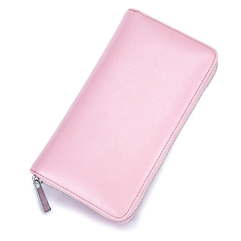 Genuine Leather Bags RFID Wallet 36 Card Holders Phone Case — Black | KIMLUD