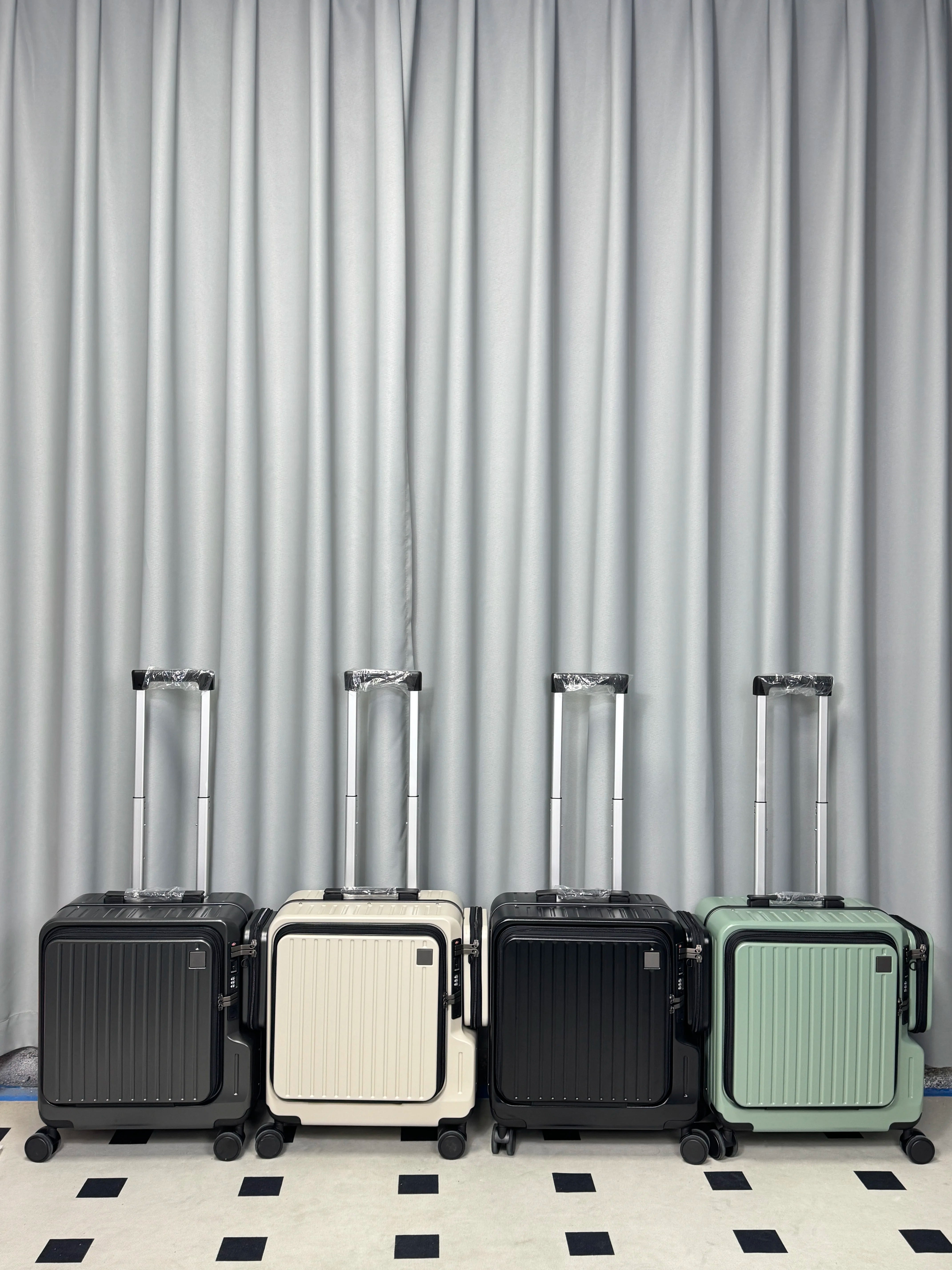PC Hard Shell Carry-On Luggage Spinner Wheels — Charcoal Gray | KIMLUD
