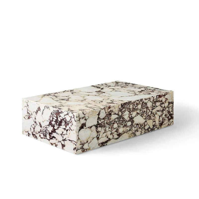 Stonekocc Luxury 100% Italy Calacatta Violet Marble Plinth Coffee Table Rectangle Base 40x40 30x30x50 100x60x30cm Home Furniture