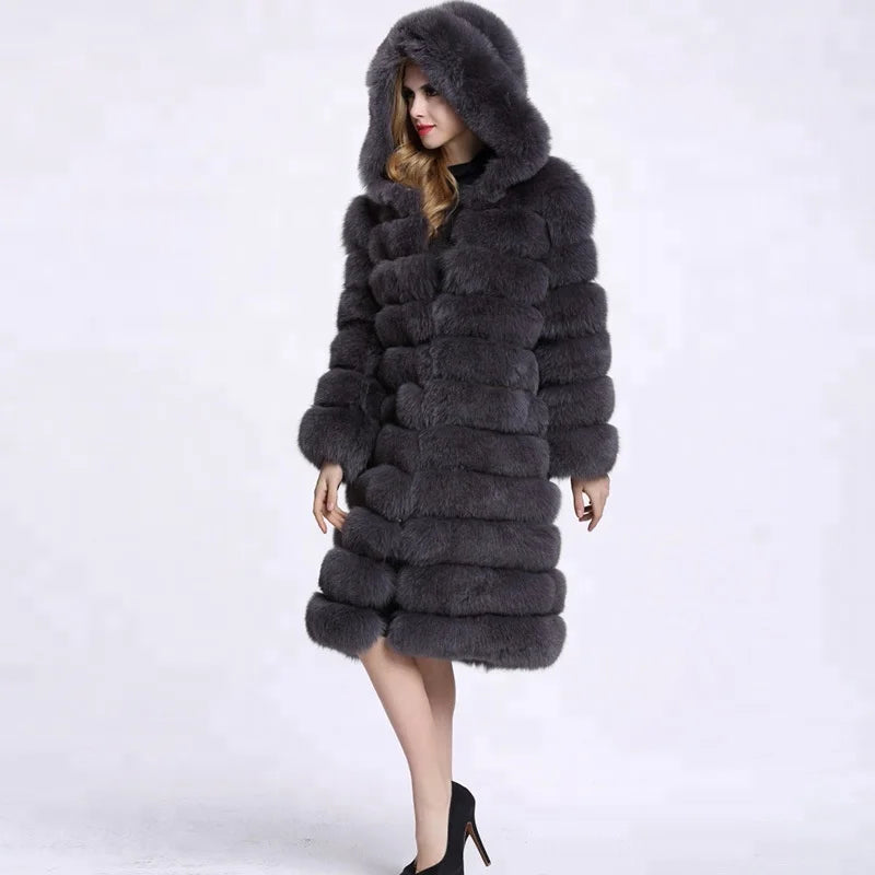 Wholesaler Women Fake Fur Long Coat Parka Coat Jacket in Winter Fall Oversize Luxe Panelled Faux Fur Coat