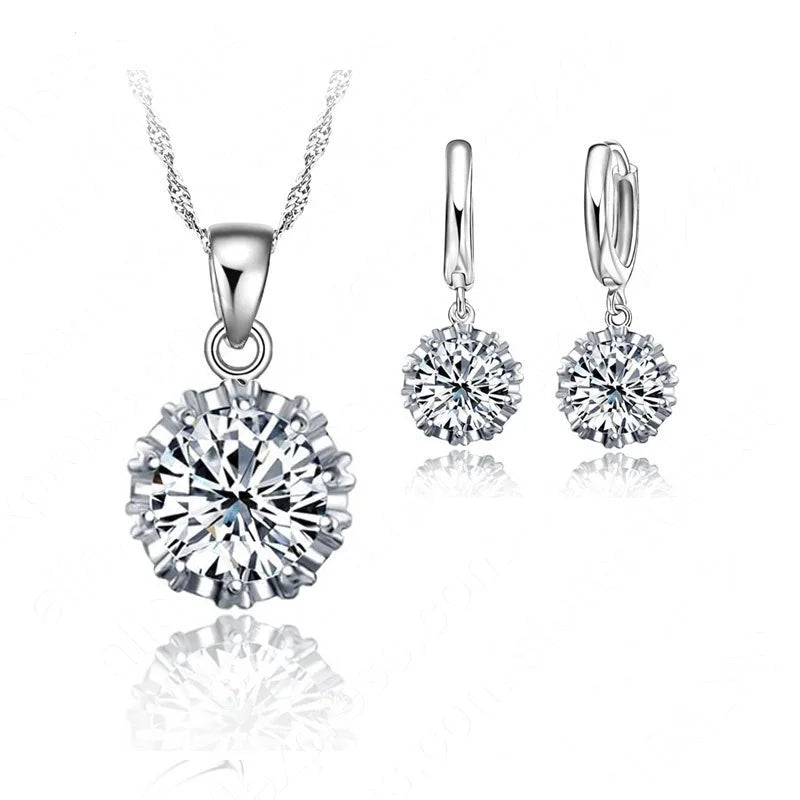 Best Newest Design Jewelry Sets 925 Sterling Silver Fashion Wedding Jewelrys Earrings Pendant Necklaces Free Shipping