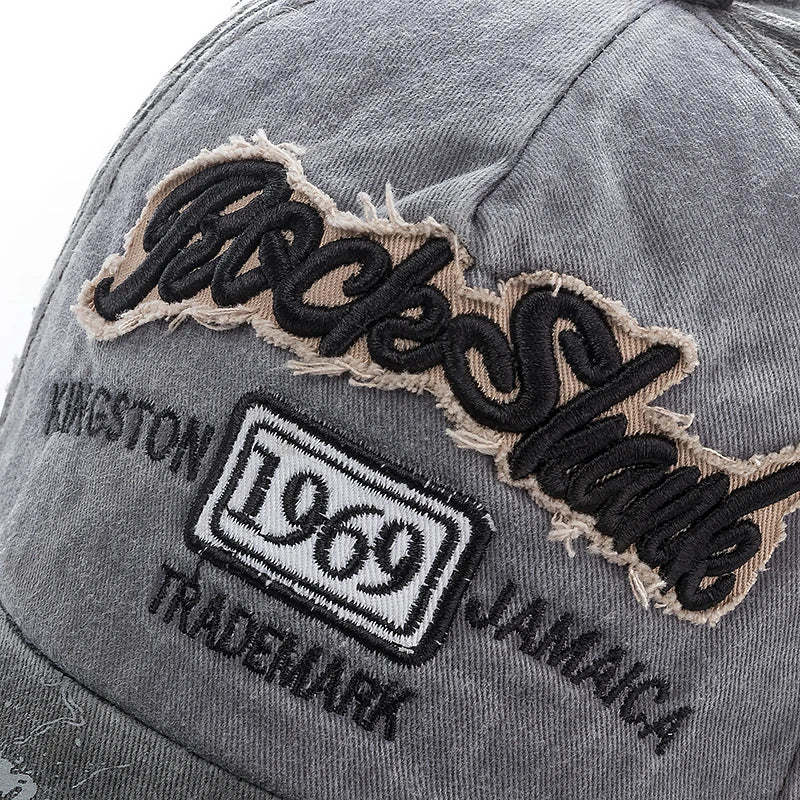 Unisex Washed Denim Baseball Cap High Quality Sports Hats Summer Hat Cap For Men Women 1969 Letter Streetwear Cap
