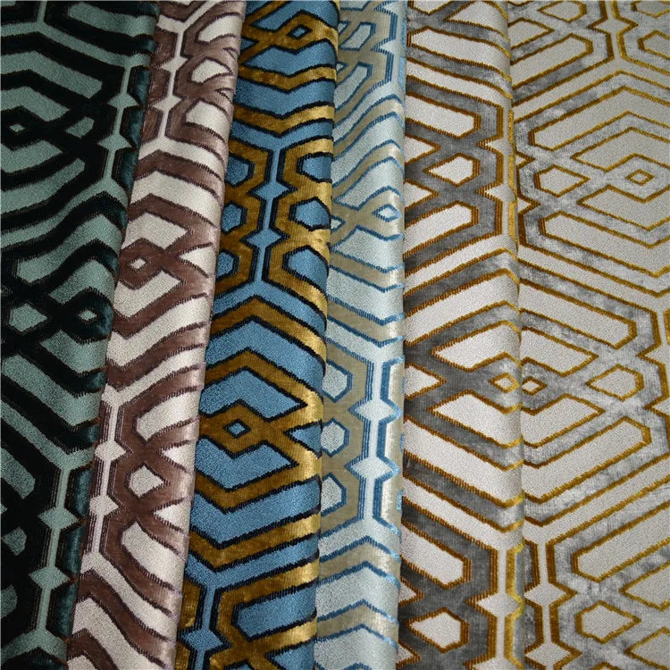 JBL Textiles Dying Warp Jacquard Embossed Polyester Knitted Velvet Fabric