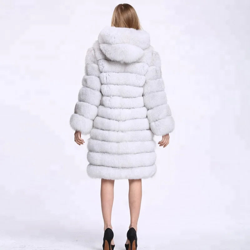 Wholesaler Women Fake Fur Long Coat Parka Coat Jacket in Winter Fall Oversize Luxe Panelled Faux Fur Coat