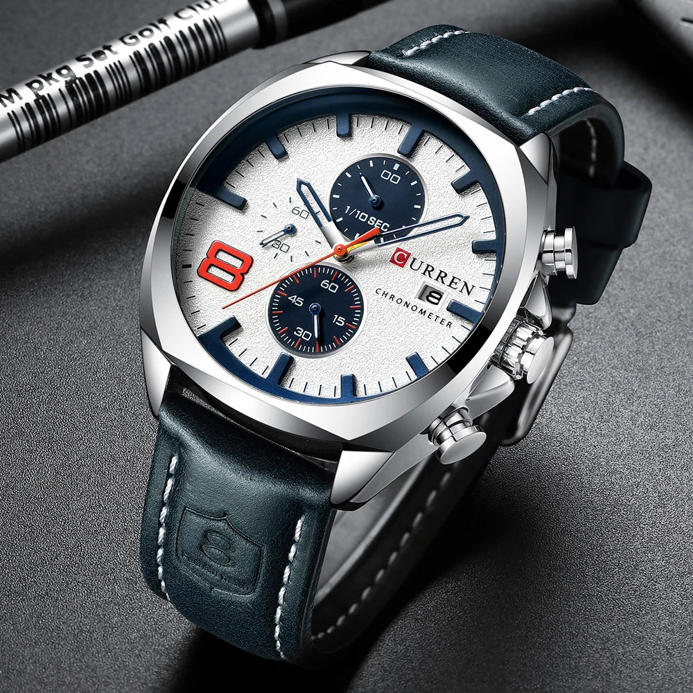 New Men Watches Top Brand Luxury CURREN Military Quartz Watch Men's Sport Wristwatch Relogio Masculino Waterproof