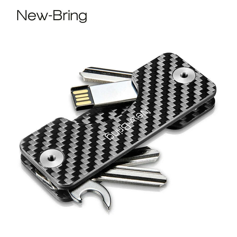 newbring-smart-key-holder-keychain-car-key-wallets-ring-collector-housekeeper-carbon-fiber-g2-diy-edc-pocket-key-organizer-smart-kimlud-kimlud-33911843
