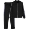 Waterproof Polyester/Cotton Two-Piece Set With Patches — Gray Heather | KIMLUD