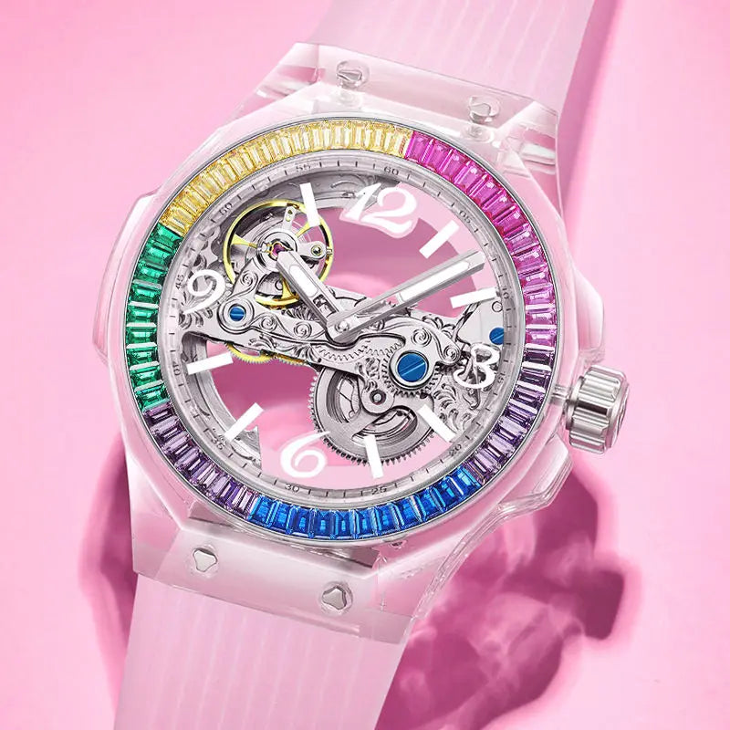 Stainless Steel Mechanical Watch — Silver | KIMLUD