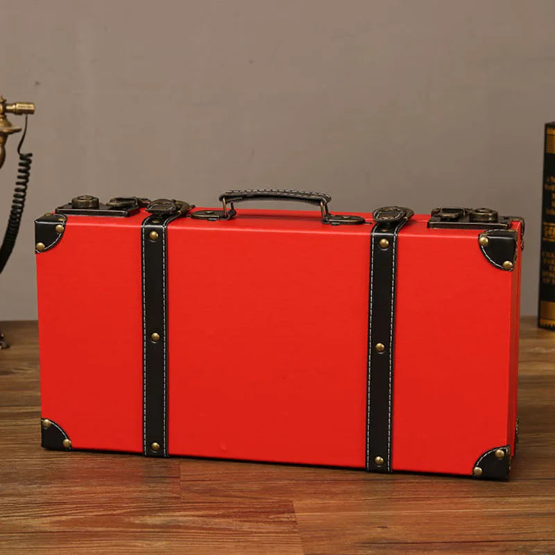 Luxurious Vintage Trunk Suitcases Leather — Brown | KIMLUD