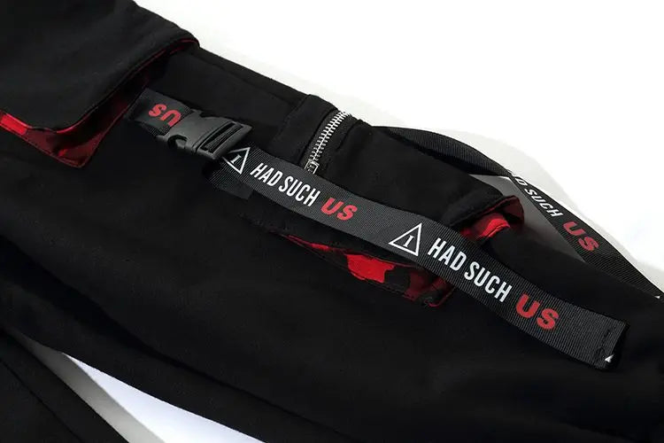 Harajuku Cargo Pants Techwear Joggers Multi Pocket Urban Streetwear Elements — Black | KIMLUD