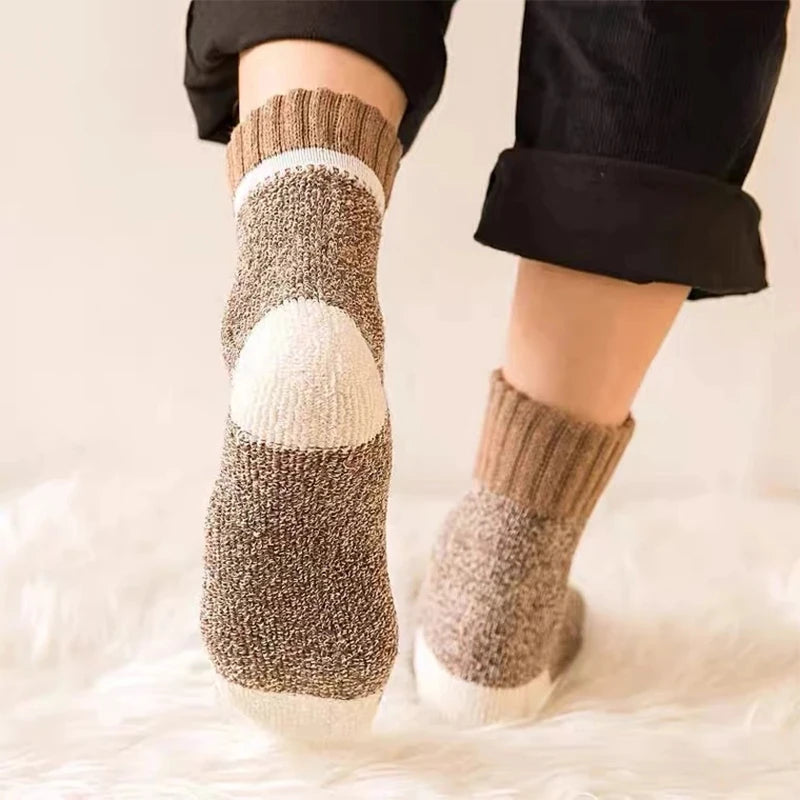Thermal Wool Socks Winter Keeps Warm — Black | KIMLUD