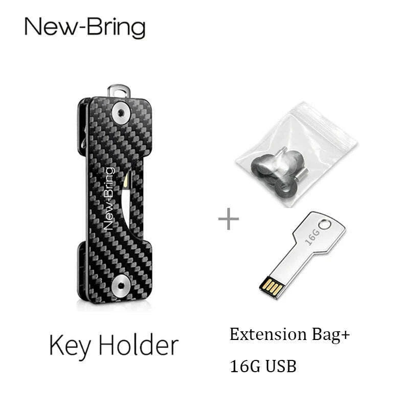 newbring-smart-key-holder-keychain-car-key-wallets-ring-collector-housekeeper-carbon-fiber-g2-diy-edc-pocket-key-organizer-smart-kimlud-kimlud-33911850
