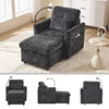 Chenille Sofa Recliner With Storage — Terracotta Orange | KIMLUD
