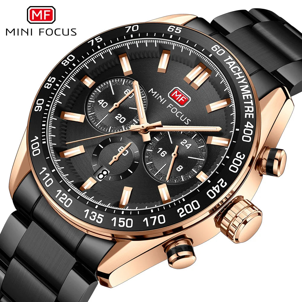Stainless Steel Multifunction Watch Solid — Silver | KIMLUD